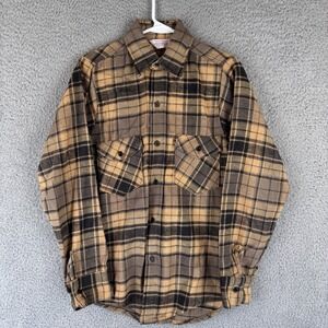 Vintage Frostproof Flannel Shirt Mens Small Brown Plaid Heavy Work Pockets USA